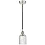 Edison Bridal Veil 5" Cord Hung Mini Pendant Black Brass Princess Blue