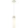 Edison Bridal Veil 5" Cord Hung Mini Pendant Brushed Brass Gloss White