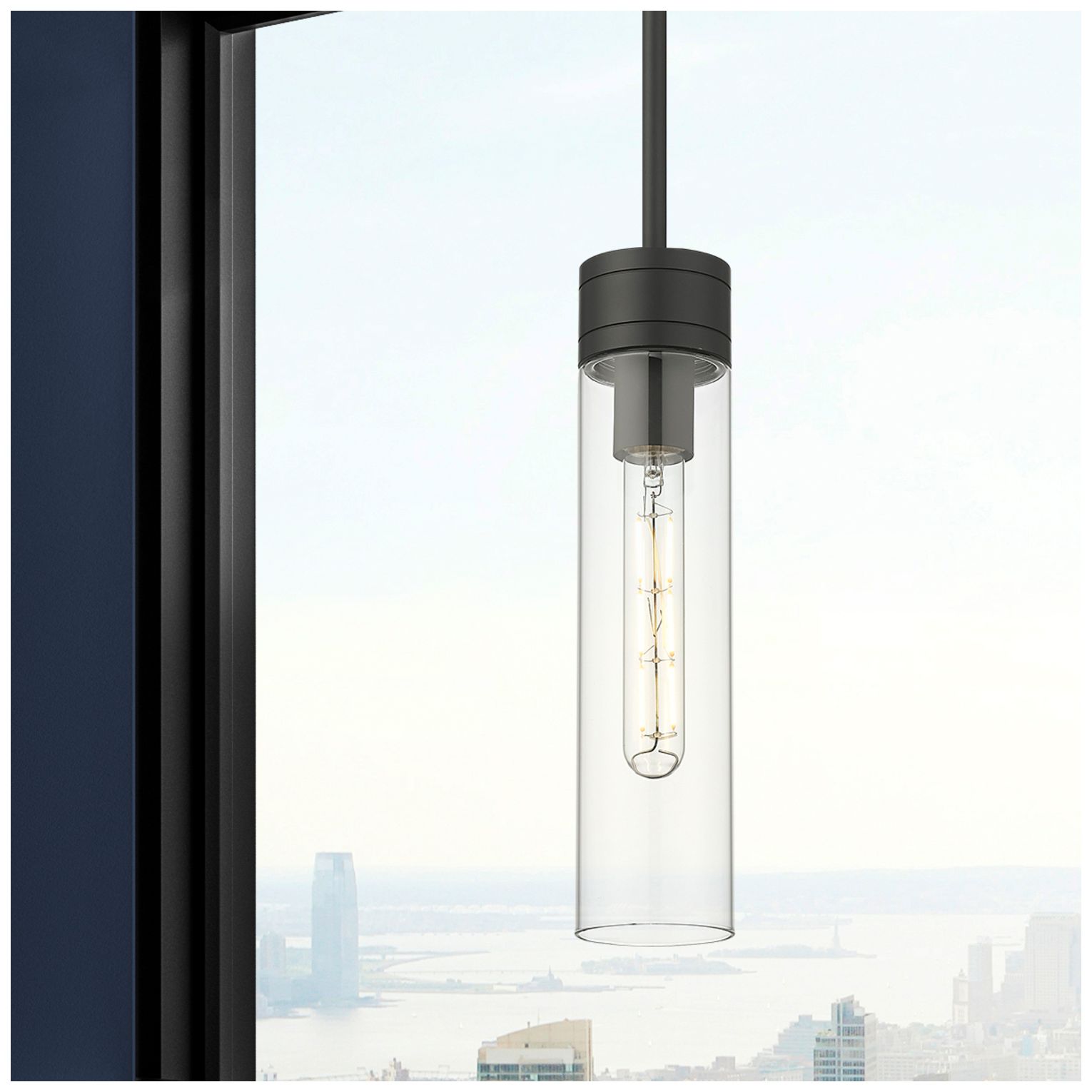 Image 2 Edison Bridal Veil 5" Cord Hung Mini Pendant Satin Gold Light Smoke more views