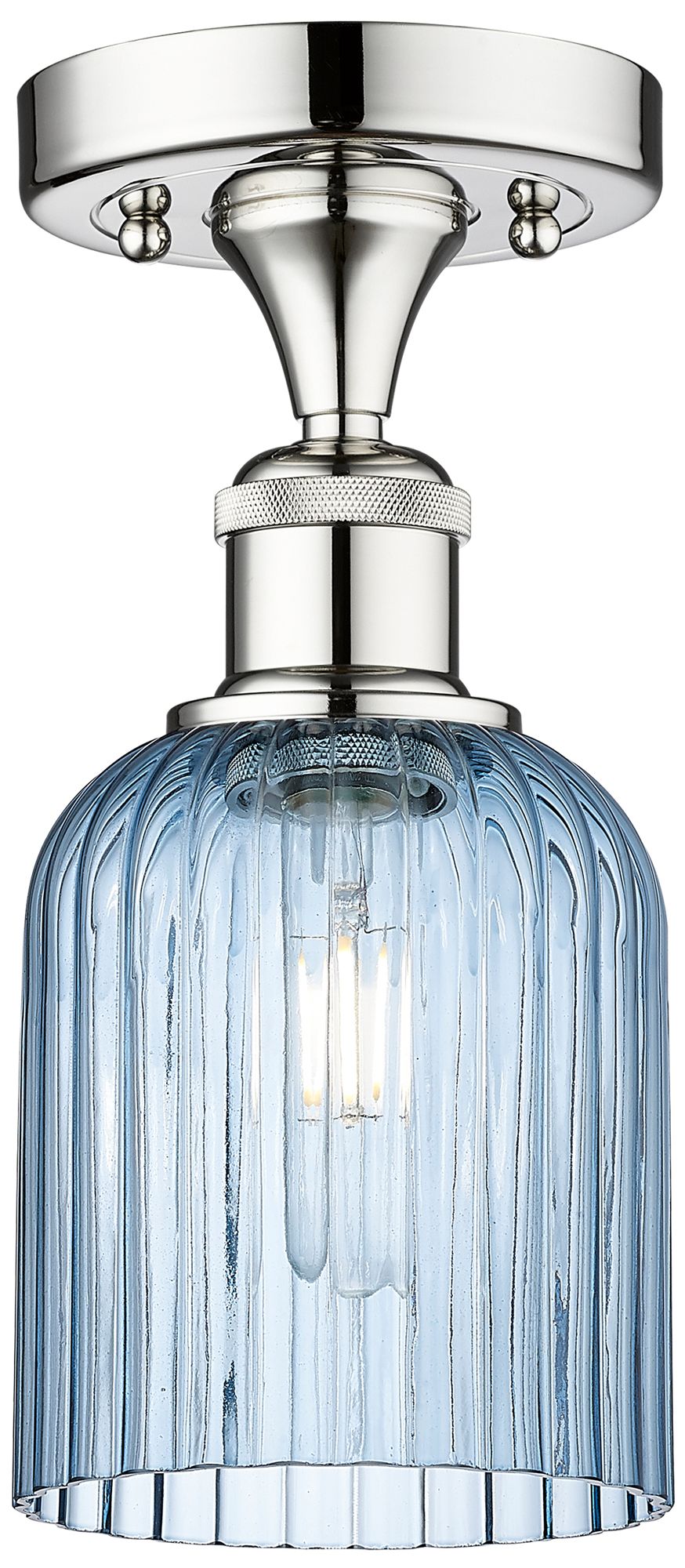 Edison Bridal Veil 5" Semi-Flush Mount Polished Chrome Princess Blue S