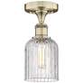 Edison Bridal Veil 5" Wide Antique Brass Semi-Flush Mount With Clear S