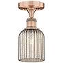 1_Edison Bridal Veil 5" Wide Antique Copper Ceiling Light