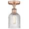Edison Bridal Veil 5" Wide Antique Copper Semi-Flush Mount With Clear