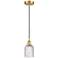 Edison Bridal Veil 5" Wide Satin Gold Cord Hung Mini Pendant w/ Clear