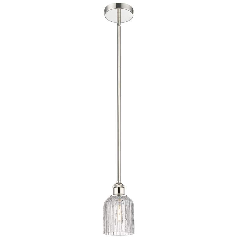 Image 1 Edison Bridal Veil 5"W Polished Nickel Stemmed Mini Pendant w/ Clear S