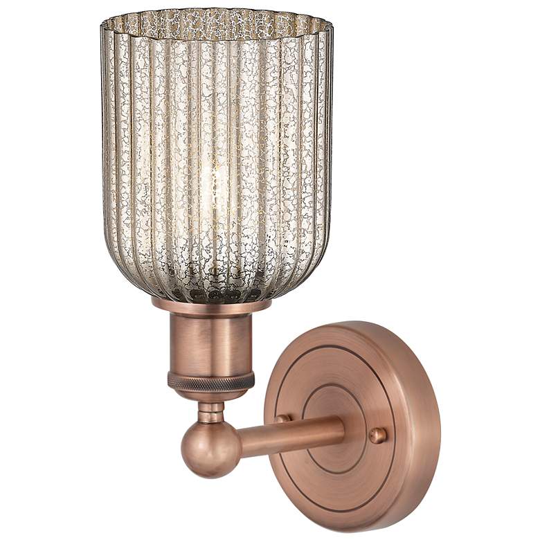 Image 6 Edison Bridal Veil 5" Sconce Antique Copper Finish Mercury Shade more views