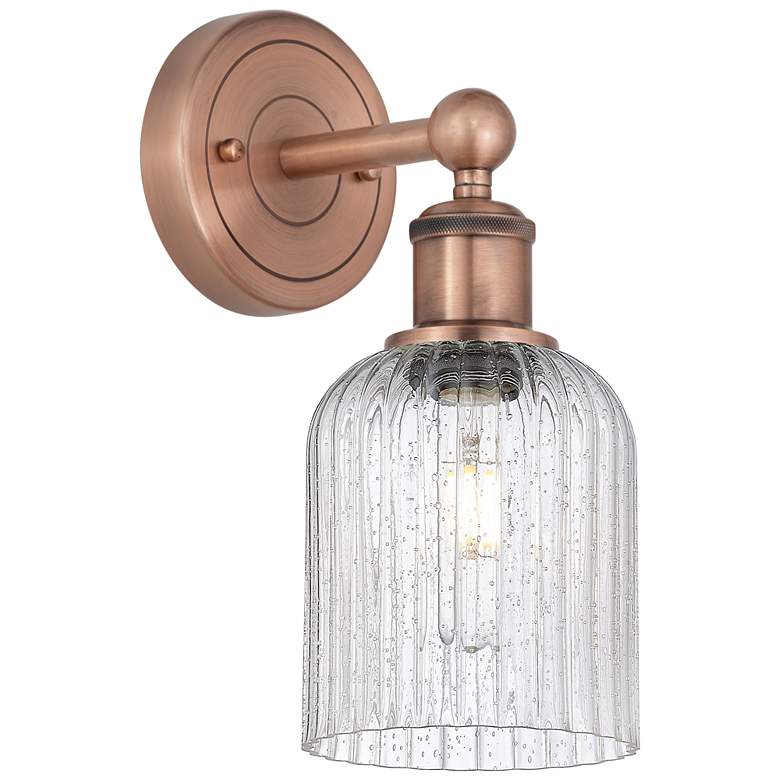 Image 1 Edison Bridal Veil 5" Sconce Antique Copper Finish Seedy Shade