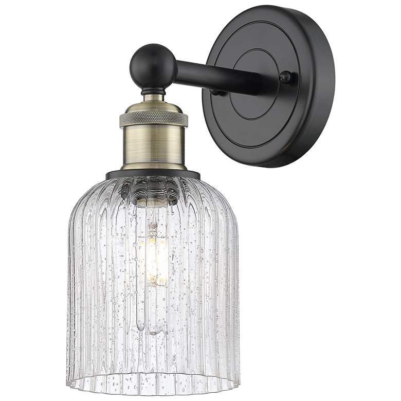 Image 1 Edison Bridal Veil 5" Sconce Black Antique Brass Finish Seedy Shade