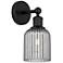 Edison Bridal Veil 5" Sconce Matte Black Finish Light Smoke Shade