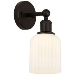 Edison Bridal Veil 5" Sconce Oil Rubbed Bronze Finish Gloss White Shade