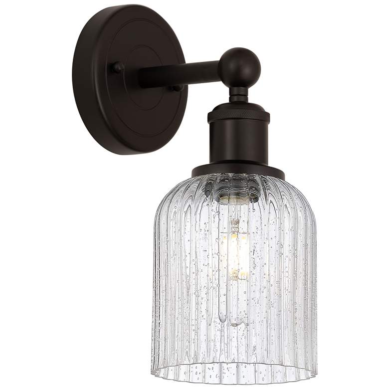 Image 1 Edison Bridal Veil 5" Sconce Oil Rubbed Bronze Finish Seedy Shade