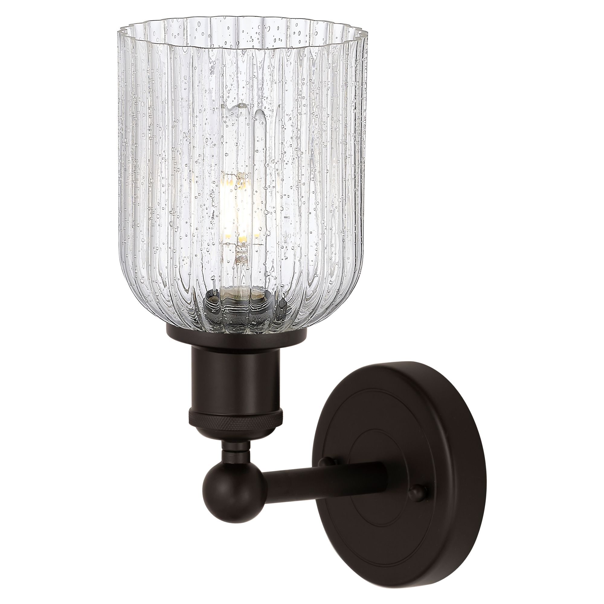 Image 2 Edison Bridal Veil 5" Sconce Oil Rubbed Bronze Finish Seedy Shade more views