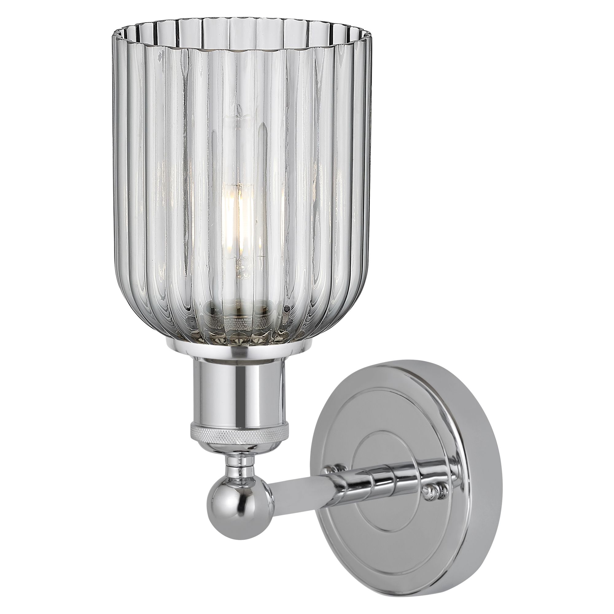 Image 2 Edison Bridal Veil 5" Sconce Polished Chrome Finish Light Smoke Shade more views