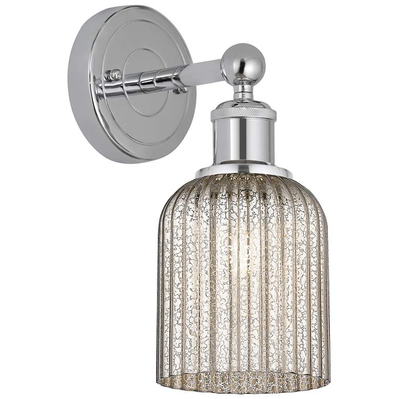 Image 1 Edison Bridal Veil 5" Sconce Polished Chrome Finish Mercury Shade