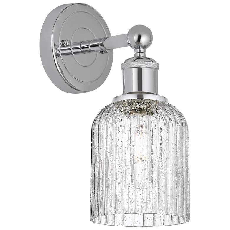 Image 1 Edison Bridal Veil 5" Sconce Polished Chrome Finish Seedy Shade