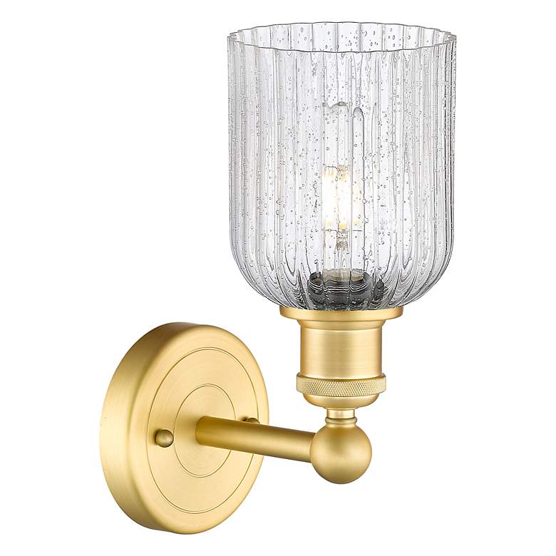 Image 2 Edison Bridal Veil 5" Sconce Satin Gold Finish Seedy Shade more views