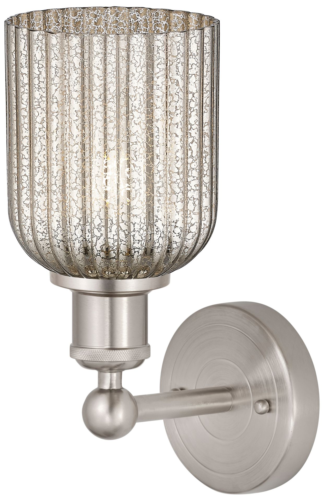 Image 2 Edison Bridal Veil 5" Sconce Satin Nickel Finish Mercury Shade more views