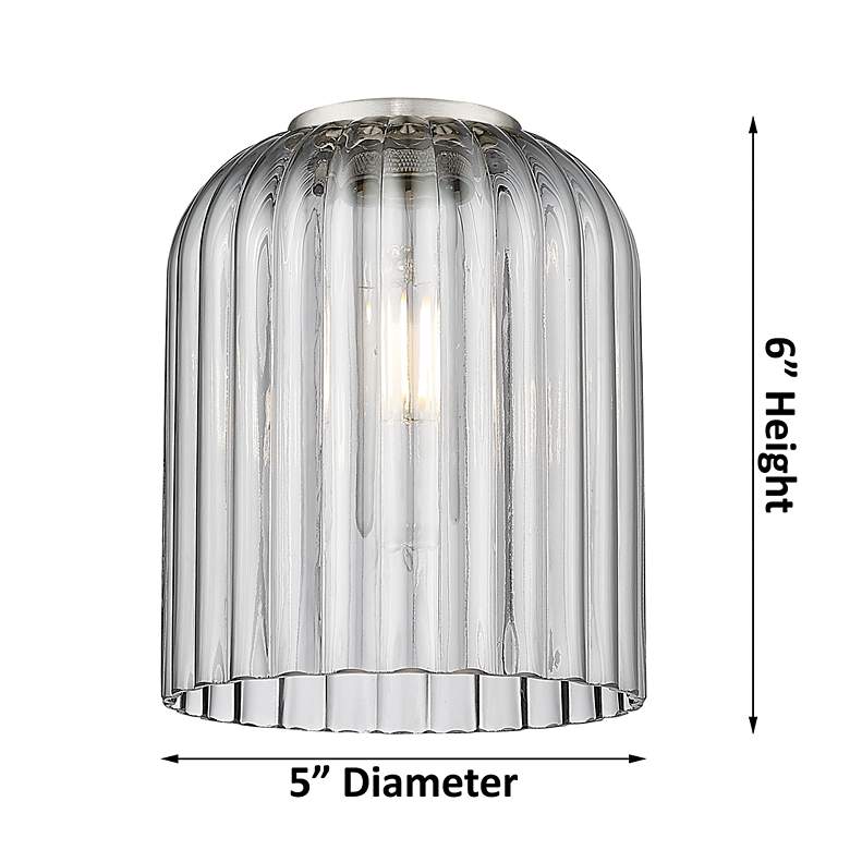 Image 2 Edison Bridal Veil 5" Semi-Flush Mount Antique Copper Mercury Shade more views