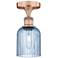 Edison Bridal Veil 5" Semi-Flush Mount Antique Copper Princess Blue Shade