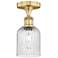 Edison Bridal Veil 5" Semi-Flush Mount Brushed Brass Seedy Shade