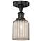 Edison Bridal Veil 5" Semi-Flush Mount Matte Black Mercury Shade