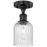 Edison Bridal Veil 5" Semi-Flush Mount Matte Black Seedy Shade