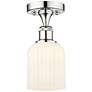 Edison Bridal Veil 5" Semi-Flush Mount Polished Chrome Gloss White Shade
