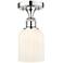 Edison Bridal Veil 5" Semi-Flush Mount Polished Chrome Gloss White Shade