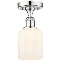 Edison Bridal Veil 5" Semi-Flush Mount Polished Chrome Gloss White Shade