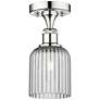 Edison Bridal Veil 5" Semi-Flush Mount Polished Chrome Light Smoke Shade