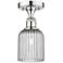 Edison Bridal Veil 5" Semi-Flush Mount Polished Chrome Light Smoke Shade
