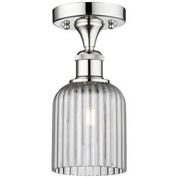 Edison Bridal Veil 5" Semi-Flush Mount Polished Chrome Light Smoke Shade