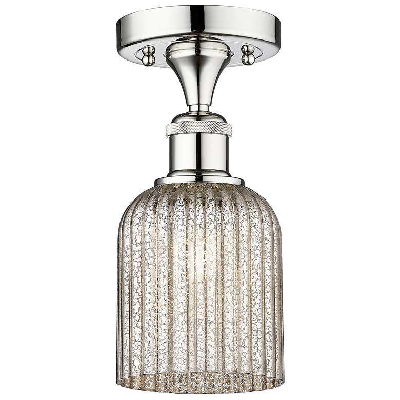 Image 1 Edison Bridal Veil 5" Semi-Flush Mount Polished Chrome Mercury Shade