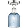 Edison Bridal Veil 5" Semi-Flush Mount Polished Chrome Princess Blue Shade