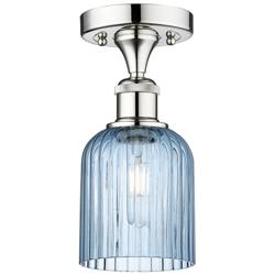 Edison Bridal Veil 5" Semi-Flush Mount Polished Chrome Princess Blue Shade