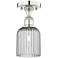 Edison Bridal Veil 5" Semi-Flush Mount Polished Nickel Light Smoke Shade