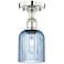 Edison Bridal Veil 5" Semi-Flush Mount Polished Nickel Princess Blue Shade