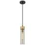 Edison Bridal Veil 5" Stem Hung Mini Pendant Antique Brass Gloss White