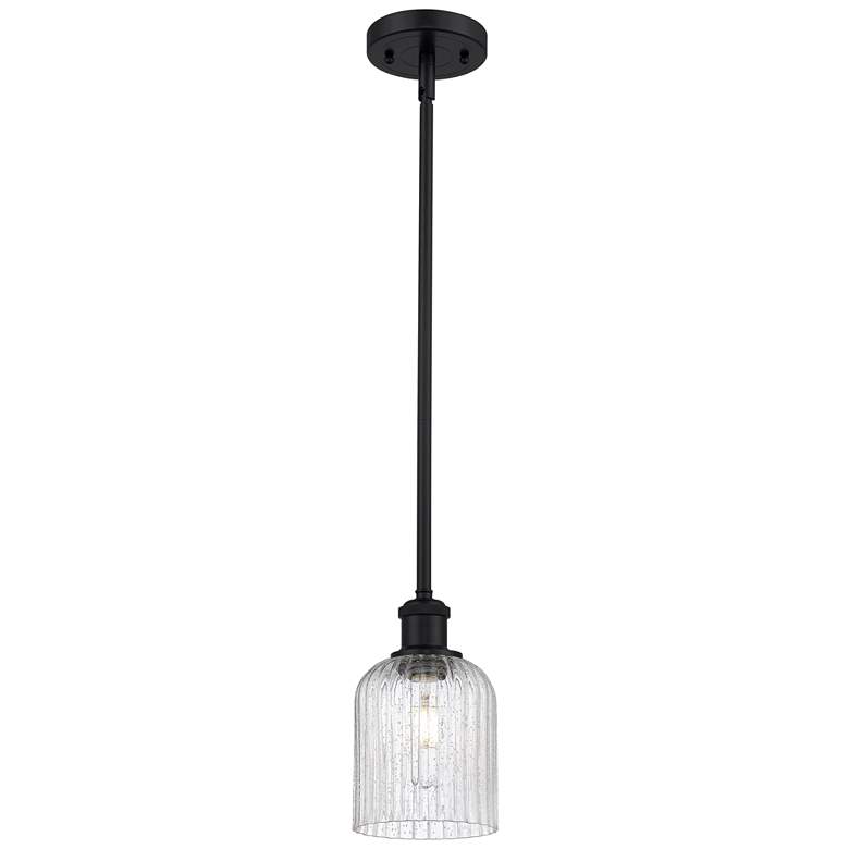 Image 1 Edison Bridal Veil 5" Stem Hung Mini Pendant Black Antique Brass Mercury