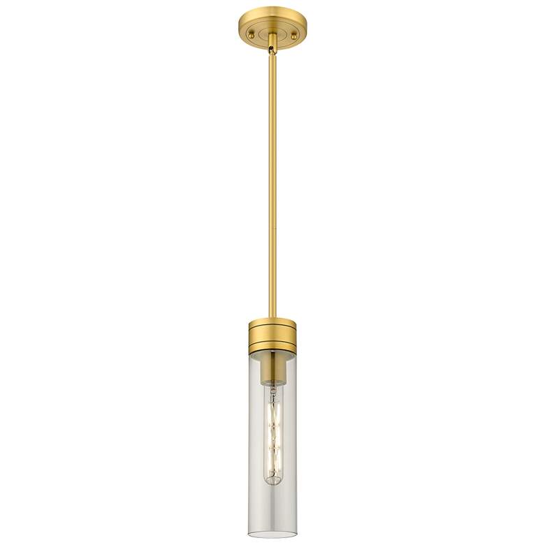 Image 1 Edison Bridal Veil 5" Stem Hung Mini Pendant Brushed Brass Seedy