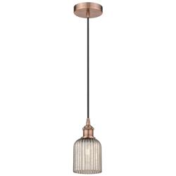 Edison Bridal Veil 5" Stem Hung Mini Pendant Matte Black Seedy