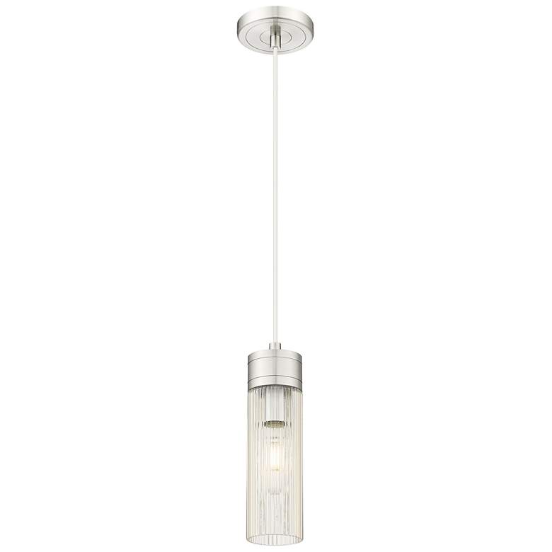 Image 1 Edison Bridal Veil 5" Stem Hung Mini Pendant Oil Rubbed Bronze Gloss White