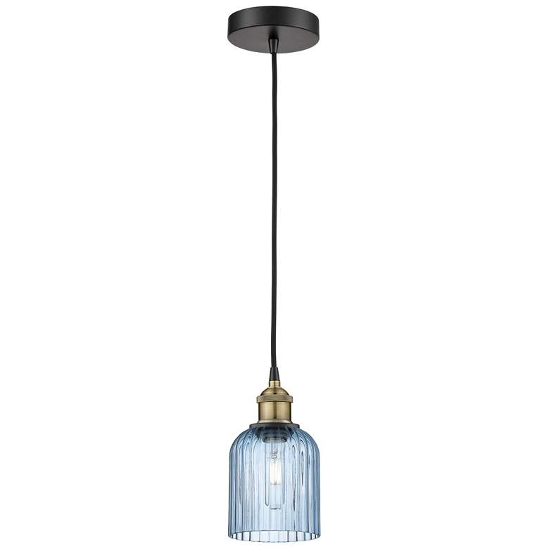 Image 1 Edison Bridal Veil 5" Stem Hung Mini Pendant Oil Rubbed Bronze Light Smoke