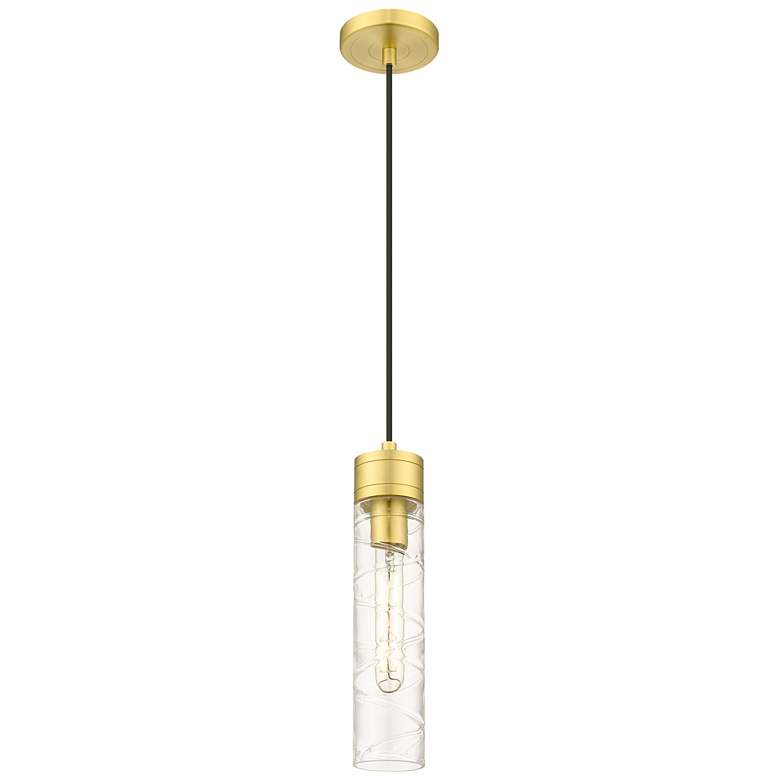 Image 1 Edison Bridal Veil 5" Stem Hung Mini Pendant Polished Chrome Light Smoke