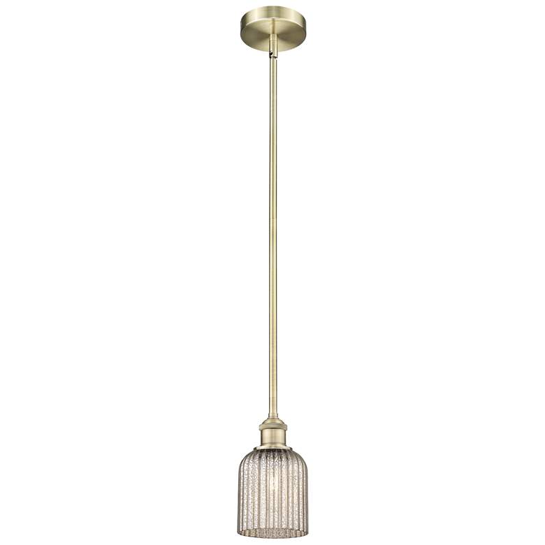Image 1 Edison Bridal Veil 5" Stem Hung Mini Pendant Polished Chrome Mercury