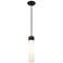 Edison Bridal Veil 5" Stem Hung Mini Pendant Polished Nickel Gloss White