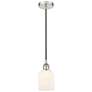 2_Edison Bridal Veil 5" Stem Hung Mini Pendant Polished Nickel Princess Blue