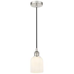 Edison Bridal Veil 5" Stem Hung Mini Pendant Polished Nickel Princess Blue
