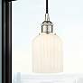 1_Edison Bridal Veil 5" Stem Hung Mini Pendant Polished Nickel Princess Blue