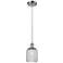Edison Bridal Veil 5" Stem Hung Mini Pendant Satin Nickel Light Smoke